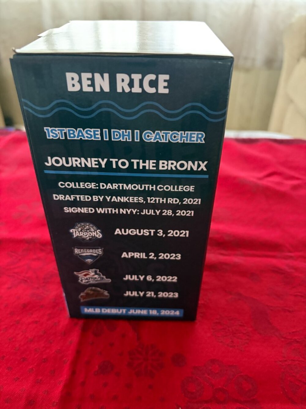 NEW YORK YANKEES BEN RICE BOBBLEHEAD - Picture 4 of 6